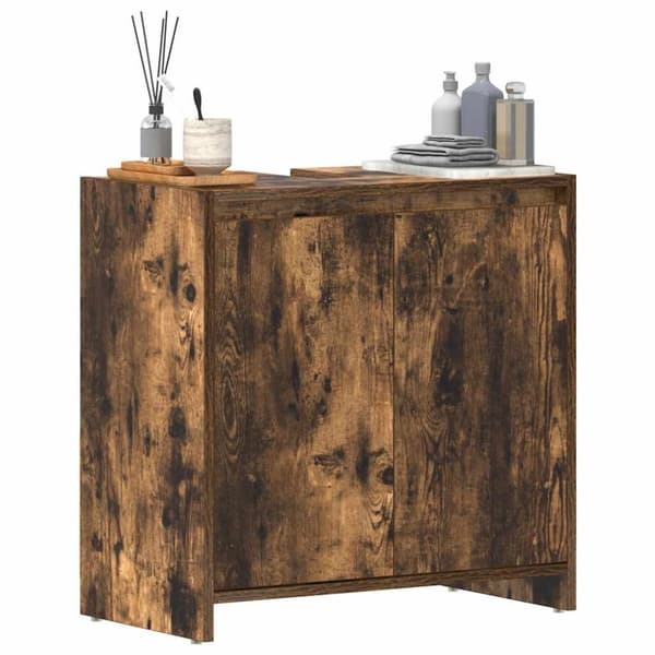 vidaXL Baderomsskap røkt eik 60x33x61 cm konstruert tre