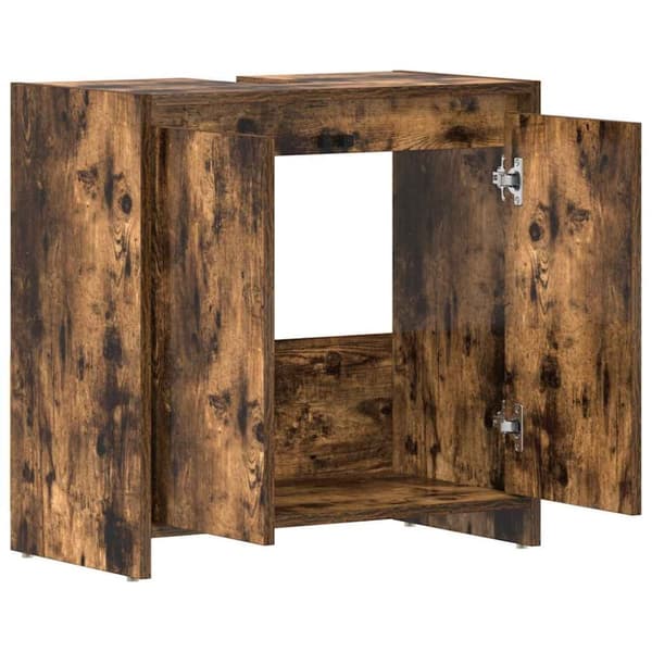 vidaXL Baderomsskap røkt eik 60x33x61 cm konstruert tre
