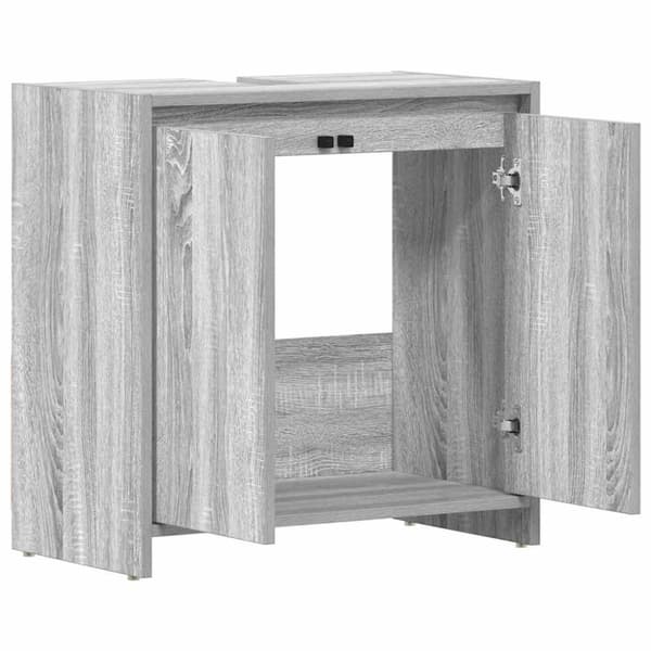 vidaXL Kylpyhuoneen kaappi harmaa Sonoma 60x33x61 cm tekninen puu