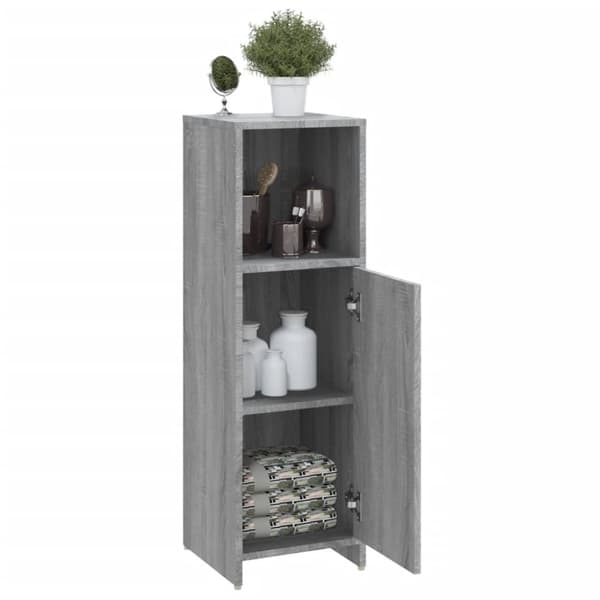 vidaXL badeværelsesskab 30x30x95 cm konstrueret træ grå sonoma-eg