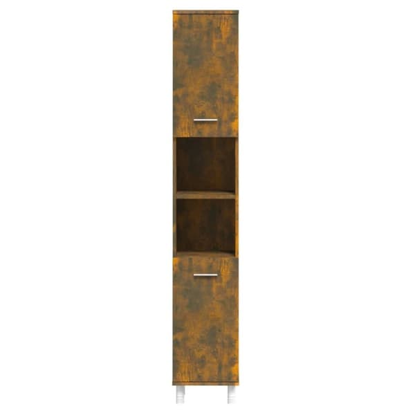 vidaXL badeværelsesskab 30x30x179 cm konstrueret træ røget egetræ