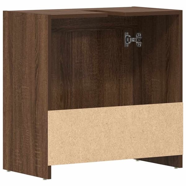 vidaXL badeværelsesskab 60x33x61 cm konstrueret træ brun egetræsfarve