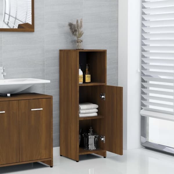 vidaXL Baderomsskap brun eik 30x30x95 cm konstruert tre