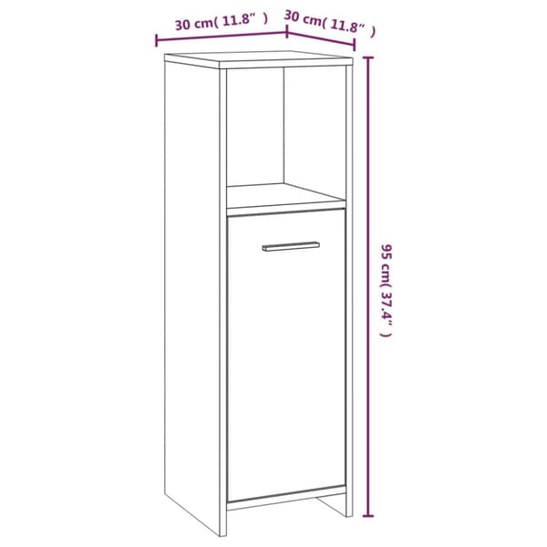 vidaXL Baderomsskap brun eik 30x30x95 cm konstruert tre
