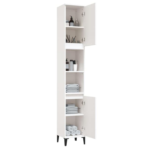 vidaXL Baderomsskap hvit 30x30x190 cm konstruert tre