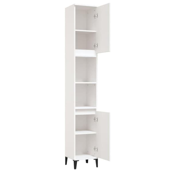 vidaXL Baderomsskap hvit 30x30x190 cm konstruert tre