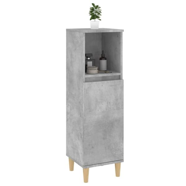 vidaXL Badrumsskåp betonggrå 30x30x100 cm konstruerat trä