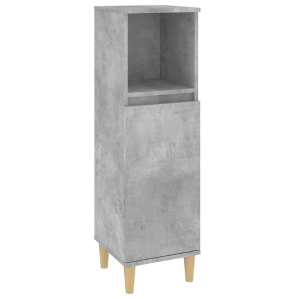 vidaXL Badrumsskåp betonggrå 30x30x100 cm konstruerat trä