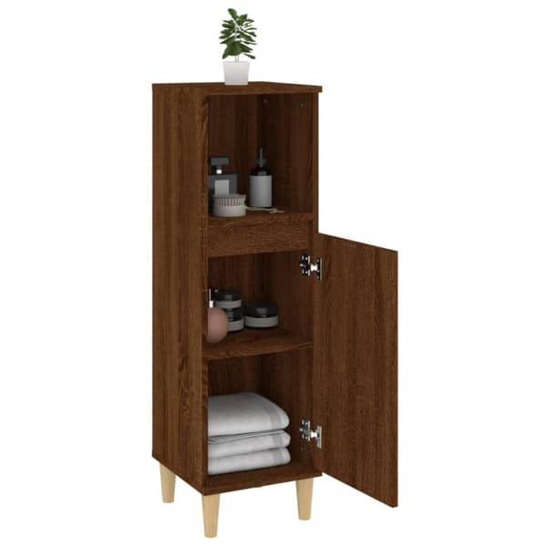 vidaXL Baderomsskap brun eik 30x30x100 cm konstruert tre