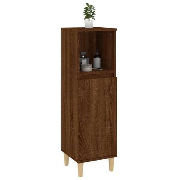 vidaXL Baderomsskap brun eik 30x30x100 cm konstruert tre
