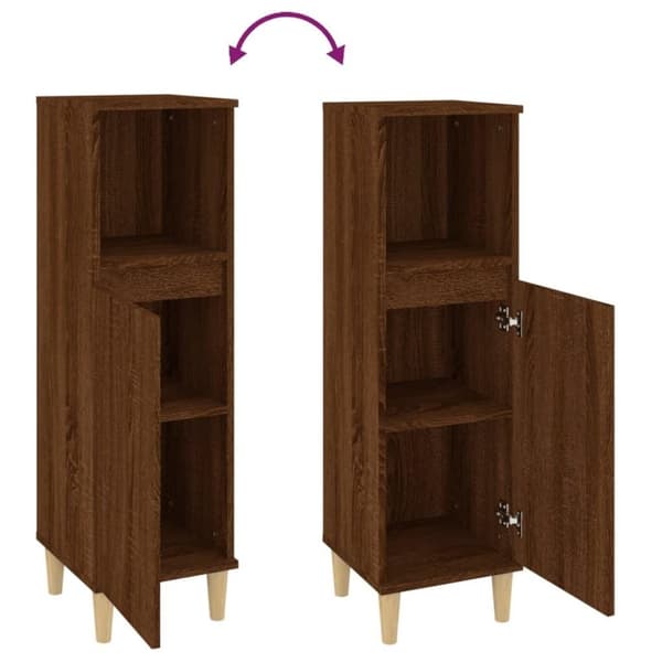 vidaXL Baderomsskap brun eik 30x30x100 cm konstruert tre