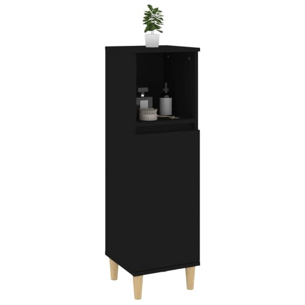 vidaXL Baderomsskap svart 30x30x100 cm konstruert tre
