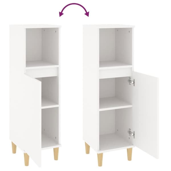 vidaXL Baderomsskap hvit 30x30x100 cm konstruert tre