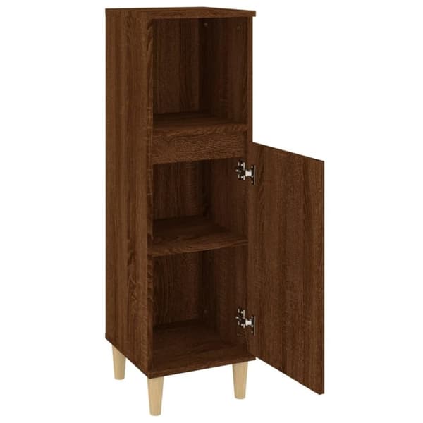 vidaXL Kylpyhuoneen kaappi ruskea tammi 30x30x100 cm tekninen puu