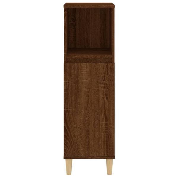 vidaXL Kylpyhuoneen kaappi ruskea tammi 30x30x100 cm tekninen puu