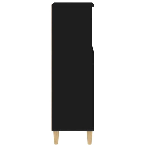 vidaXL badeværelsesskab 30x30x100 cm konstrueret træ sort