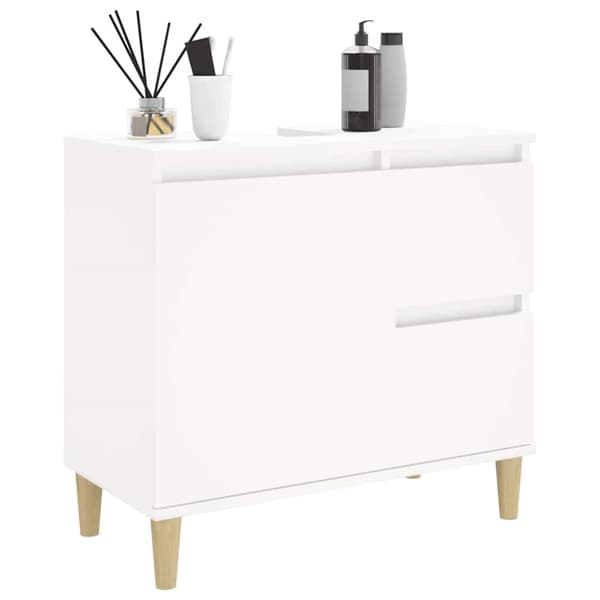 vidaXL badeværelsesskab 65x33x60 cm konstrueret træ hvid