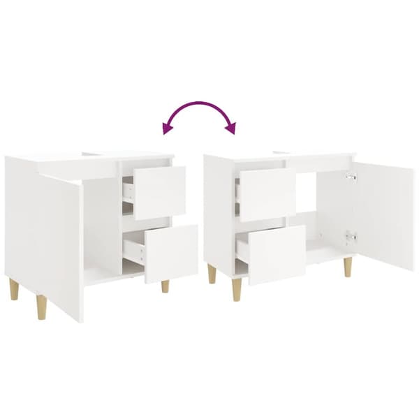 vidaXL badeværelsesskab 65x33x60 cm konstrueret træ hvid