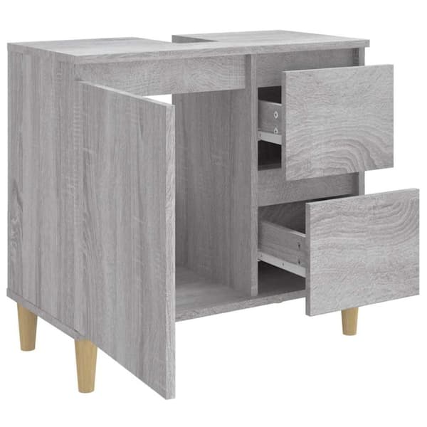 vidaXL badeværelsesskab 65x33x60 cm konstrueret træ grå sonoma-eg