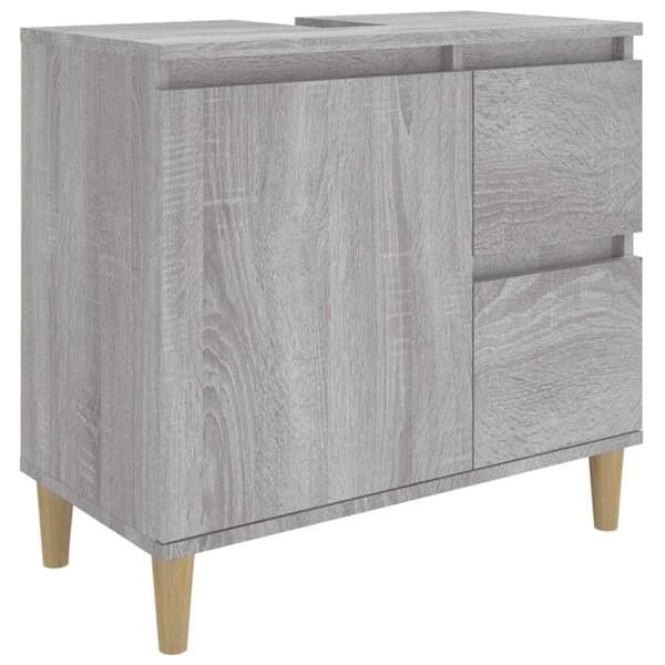 vidaXL badeværelsesskab 65x33x60 cm konstrueret træ grå sonoma-eg