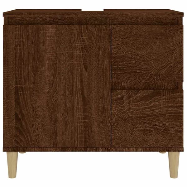 vidaXL badeværelsesskab 65x33x60 cm konstrueret træ brun egetræsfarve