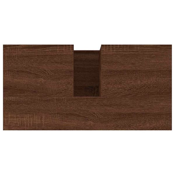 vidaXL badeværelsesskab 65x33x60 cm konstrueret træ brun egetræsfarve