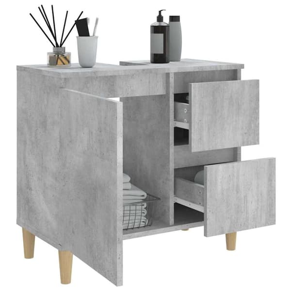 vidaXL badeværelsesskab 65x33x60 cm konstrueret træ betongrå
