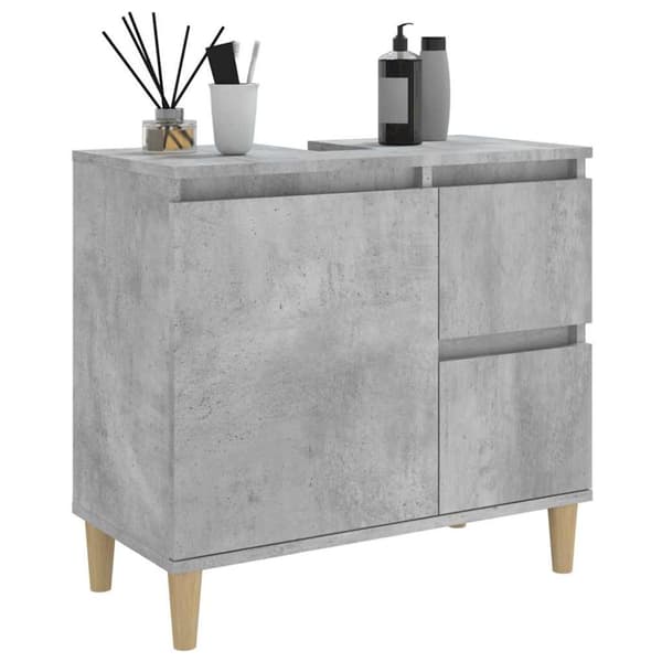 vidaXL badeværelsesskab 65x33x60 cm konstrueret træ betongrå