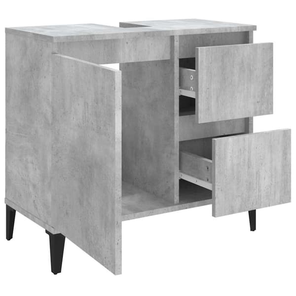 vidaXL badeværelsesskab 65x33x60 cm konstrueret træ betongrå