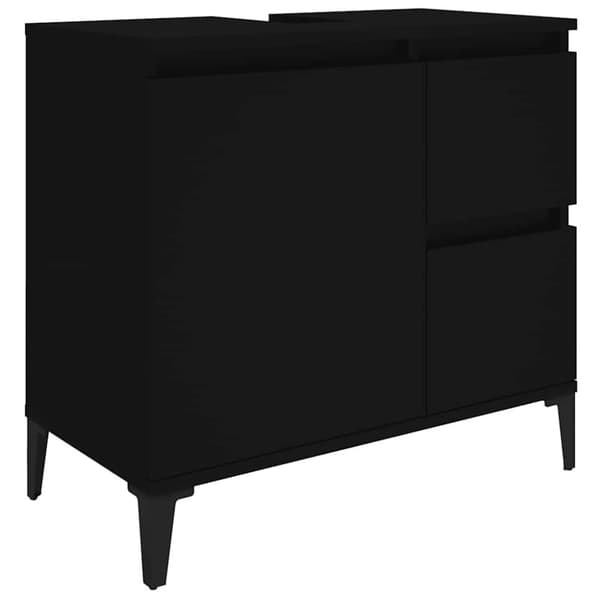 vidaXL badeværelsesskab 65x33x60 cm konstrueret træ sort