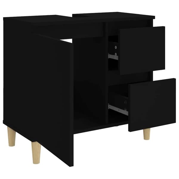 vidaXL Badrumsskåp svart 65x33x60 cm konstruerat trä