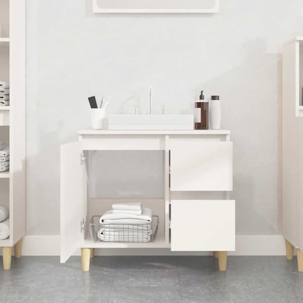 vidaXL Baderomsskap hvit 65x33x60 cm konstruert tre