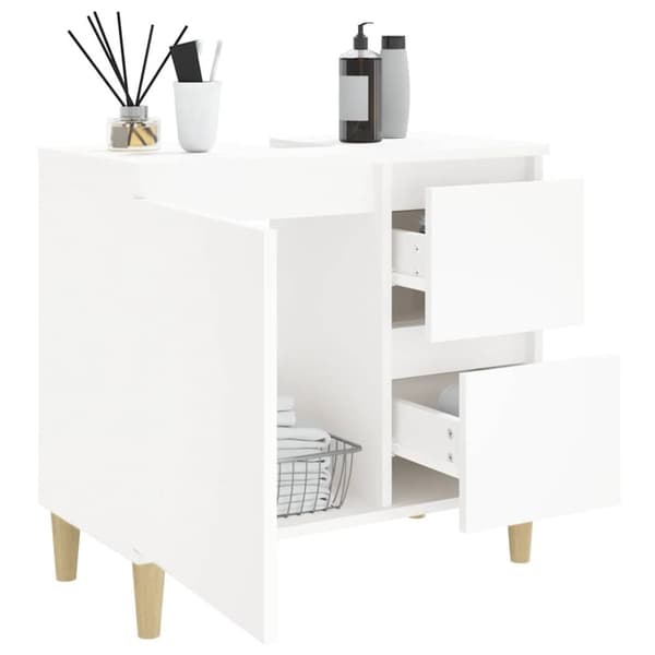 vidaXL Baderomsskap hvit 65x33x60 cm konstruert tre