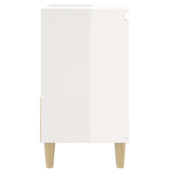 vidaXL Baderomsskap høyglans hvit 65x33x60 cm konstruert tre