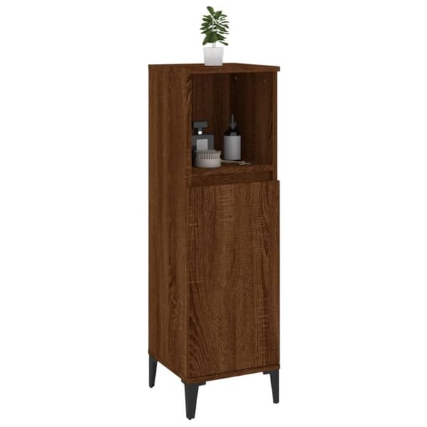 vidaXL Badrumsskåp brun ek 30x30x100 cm konstruerat trä