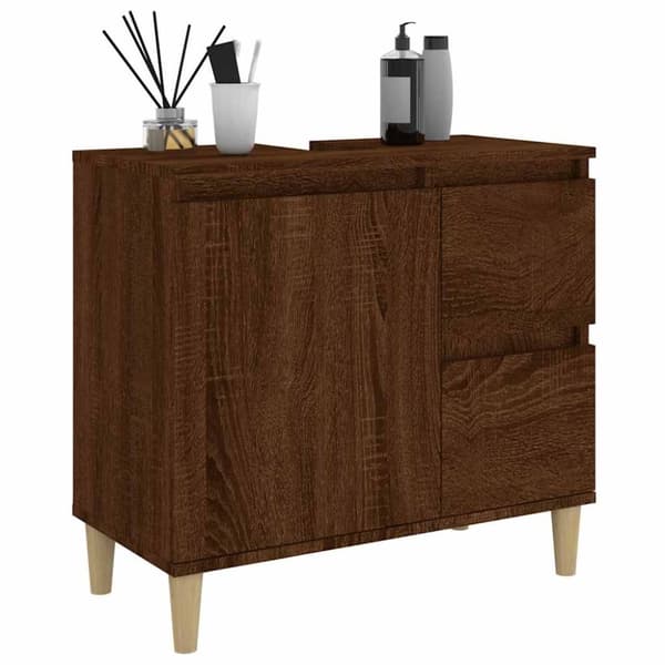 vidaXL Baderomsskap brun eik 65x33x60 cm konstruert tre