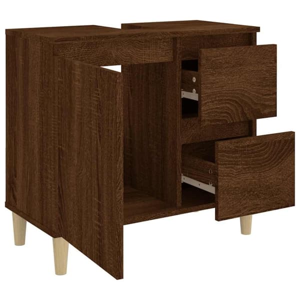 vidaXL Baderomsskap brun eik 65x33x60 cm konstruert tre