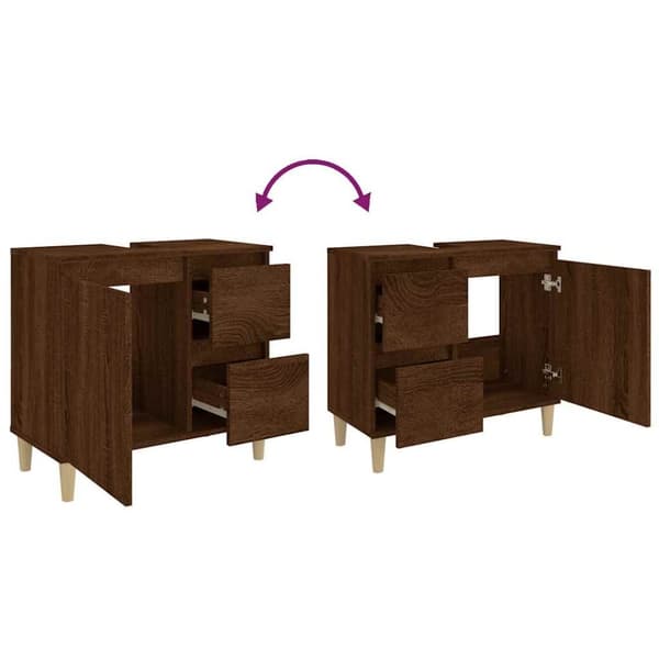 vidaXL Baderomsskap brun eik 65x33x60 cm konstruert tre