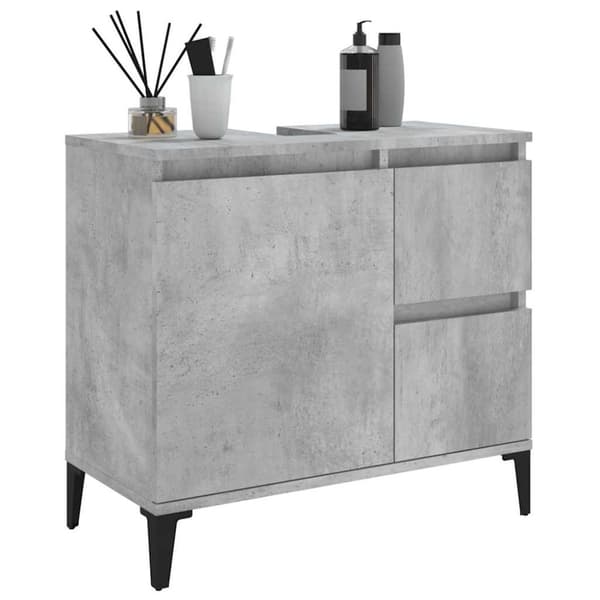 vidaXL Baderomsskap betonggrå 65x33x60 cm konstruert tre
