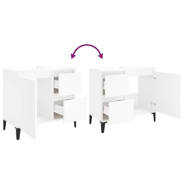 vidaXL Badrumsskåp vit 65x33x60 cm konstruerat trä