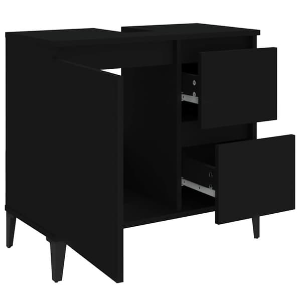 vidaXL Baderomsskap svart 65x33x60 cm konstruert tre
