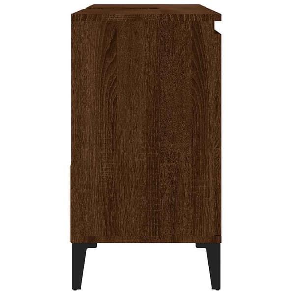 vidaXL badeværelsesskab 65x33x60 cm konstrueret træ brun egetræsfarve