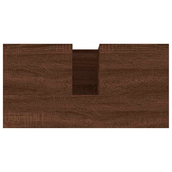 vidaXL badeværelsesskab 65x33x60 cm konstrueret træ brun egetræsfarve