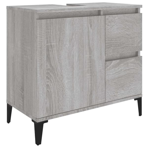 vidaXL badeværelsesskab 65x33x60 cm konstrueret træ grå sonoma-eg