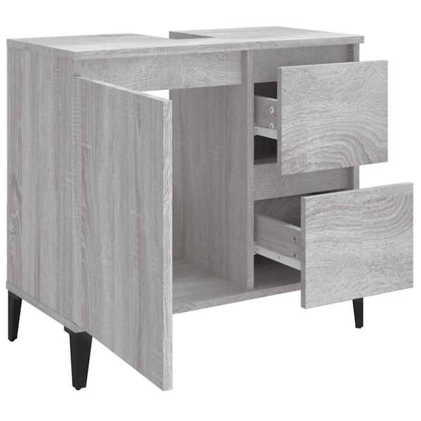 vidaXL badeværelsesskab 65x33x60 cm konstrueret træ grå sonoma-eg