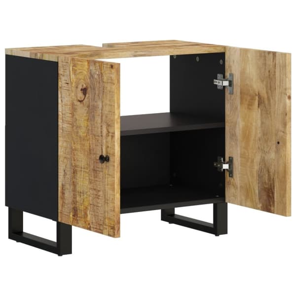 vidaXL vaskeskab 62x33x58 cm massivt mangotræ og konstrueret træ