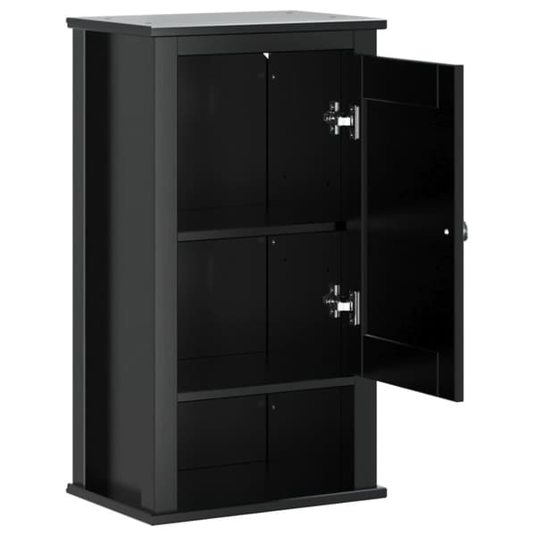 vidaXL Kylpyhuoneen seinäkaappi BERG musta 40x27x71,5 cm täysi mänty
