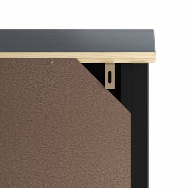 vidaXL Kylpyhuoneen seinäkaappi BERG musta 40x27x71,5 cm täysi mänty