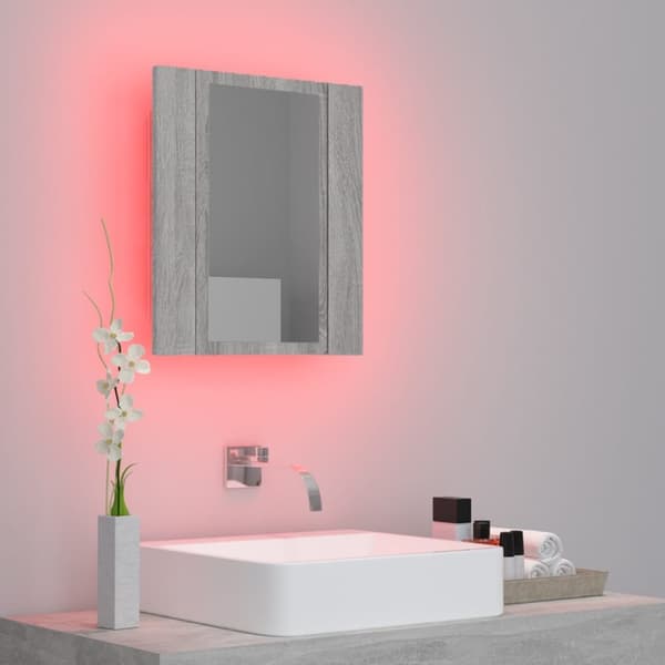 LED peilikaappi harmaa Sonoma 40x12x45 cm tekninen puu