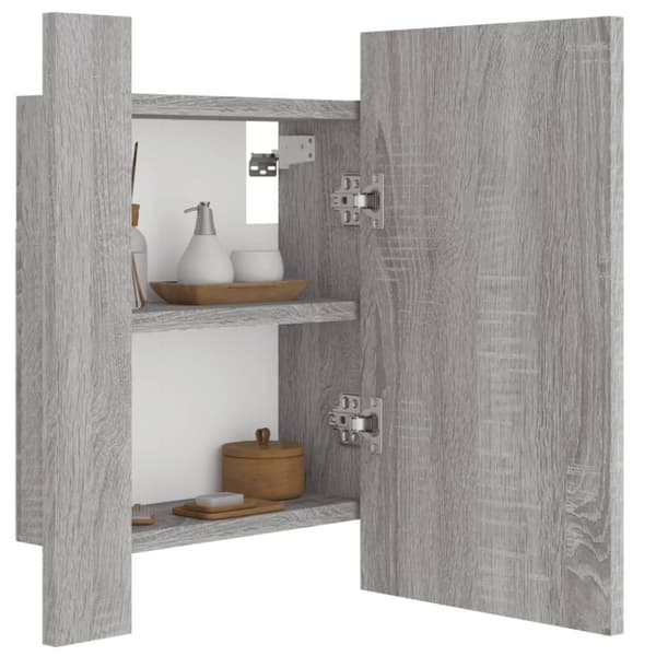 LED peilikaappi harmaa Sonoma 40x12x45 cm tekninen puu